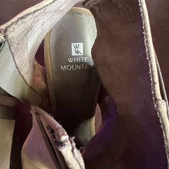 White mountain taupe color open toe booty with zippers size 7.5 - Picture 8 of 11